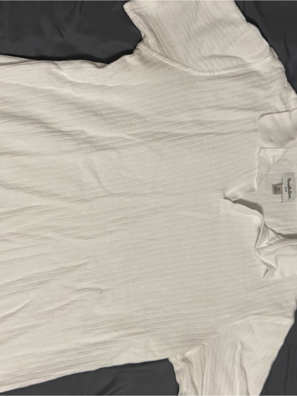 Goodfellow & Co Cream Textured Ribbed Polo Shirt for Men